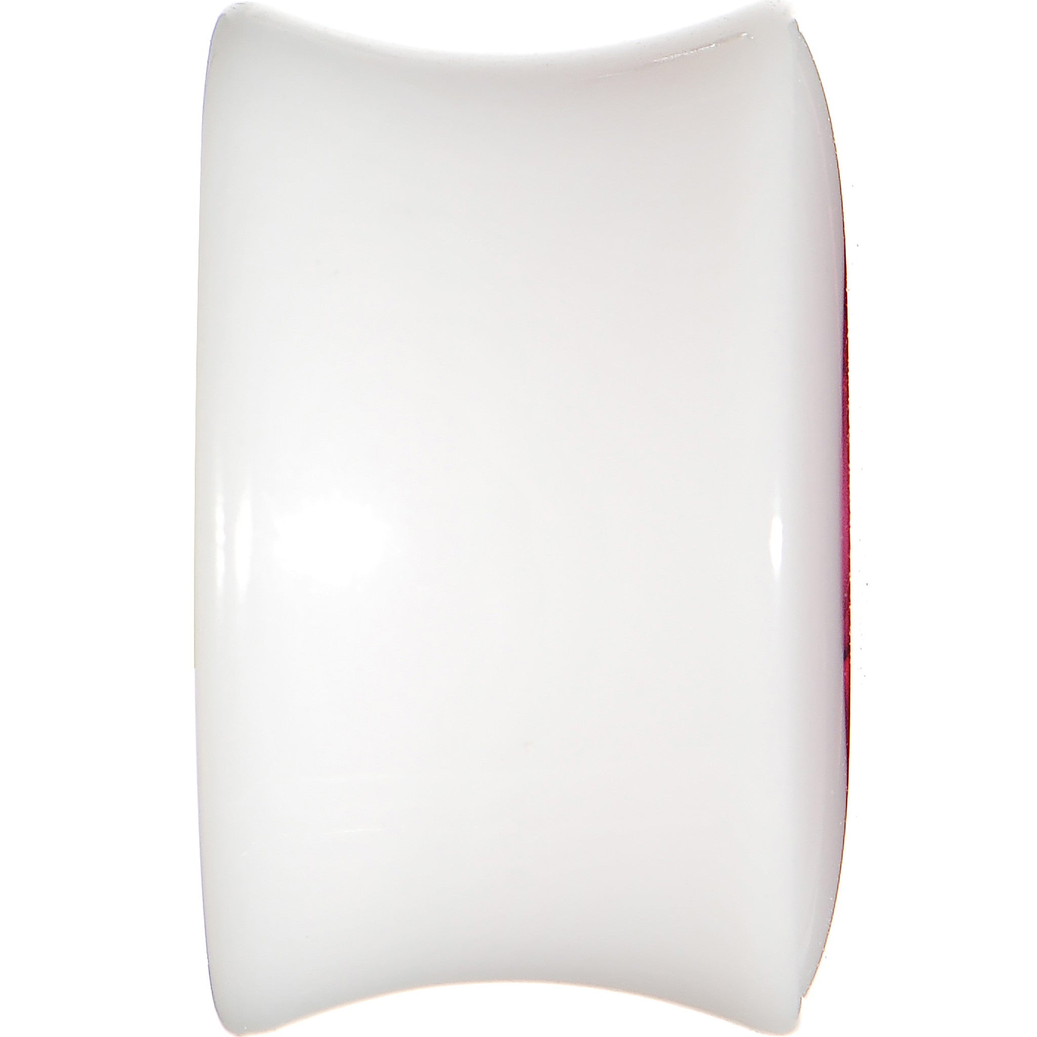 5/8 White Acrylic Pink Metallic Rose Flower Plug