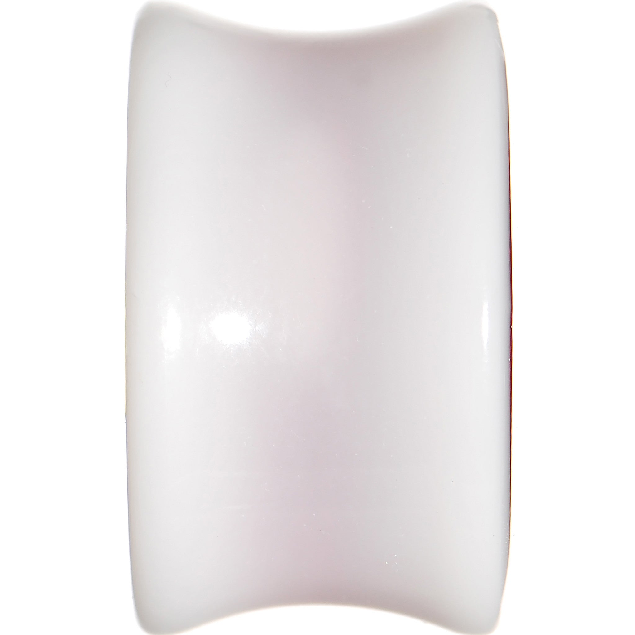 18mm White Acrylic Red Metallic Rose Flower Plug