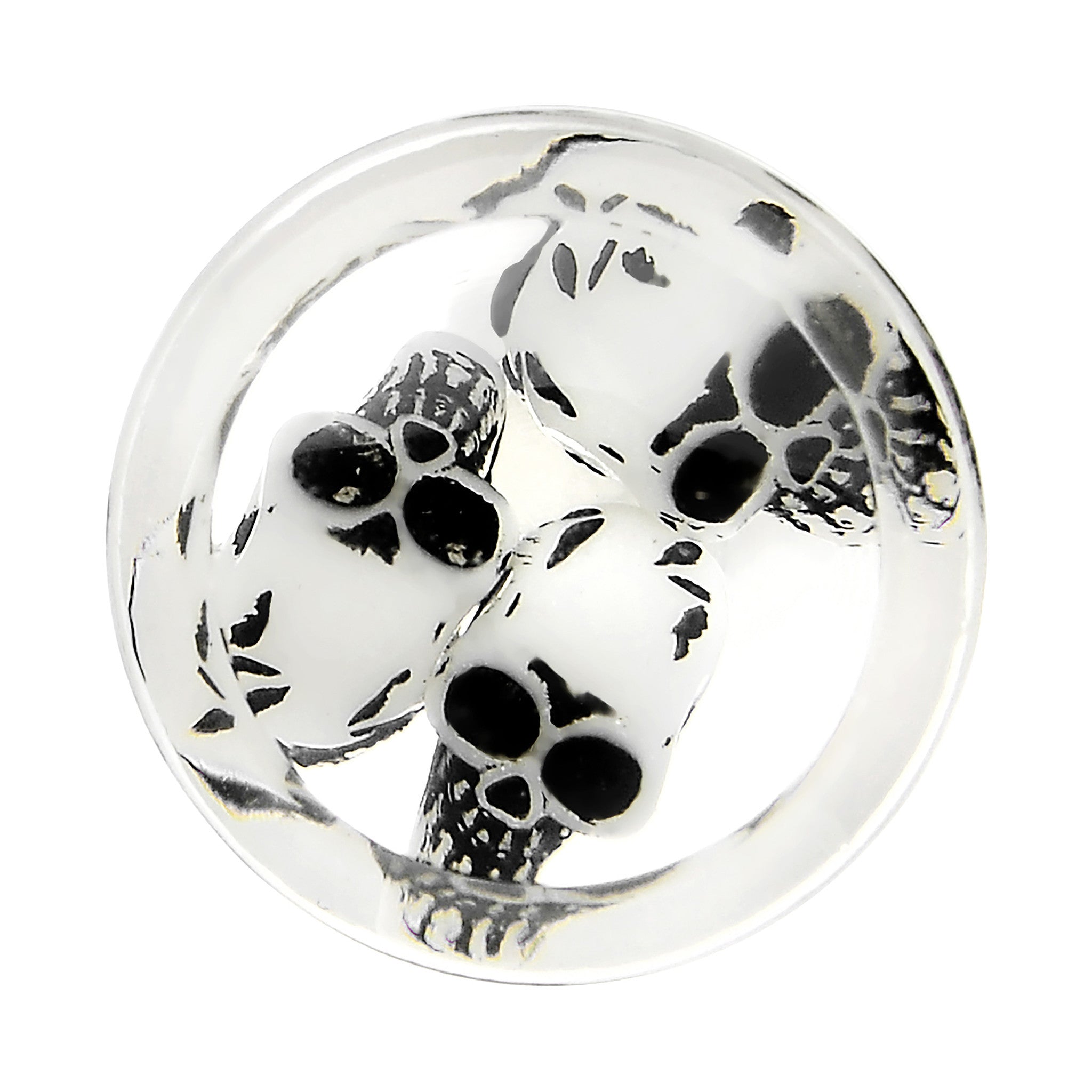 00G Clear Acrylic Spooky Skulls Saddle Plug