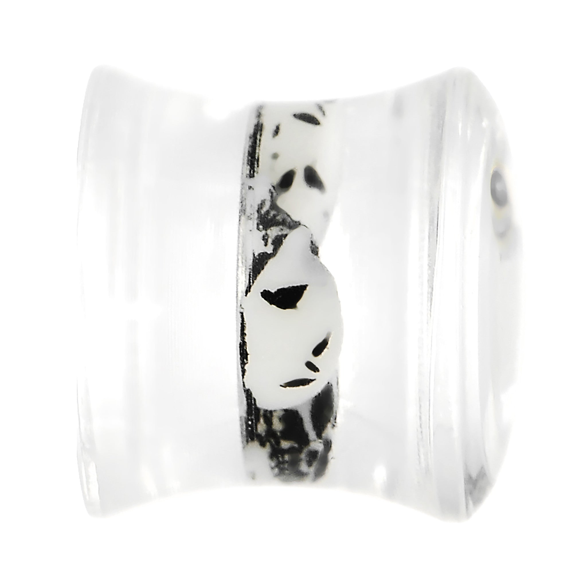 00G Clear Acrylic Spooky Skulls Saddle Plug