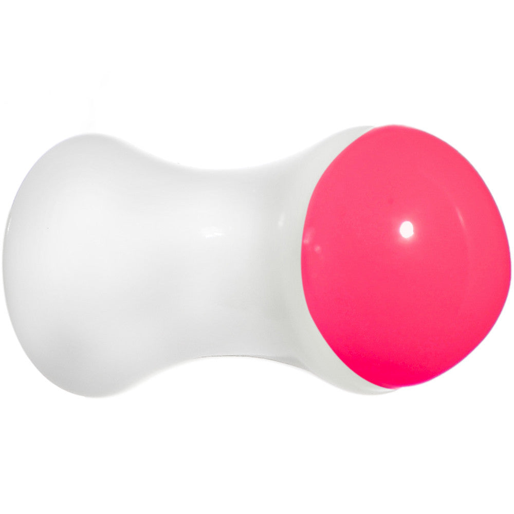 4G White Neon Pink Acrylic Saddle Plug