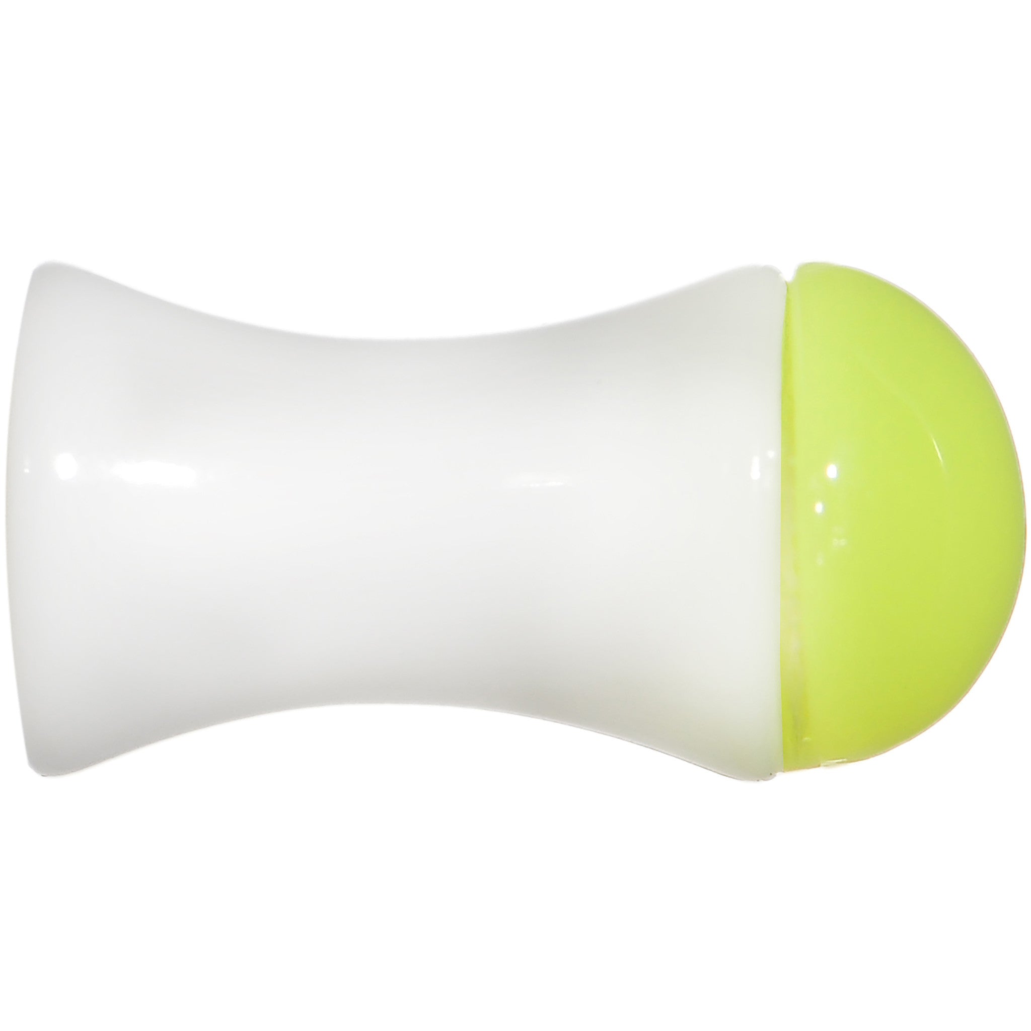 4G White Neon Yellow Acrylic Saddle Plug