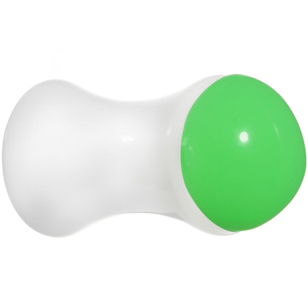 4G White Neon Green Acrylic Saddle Plug