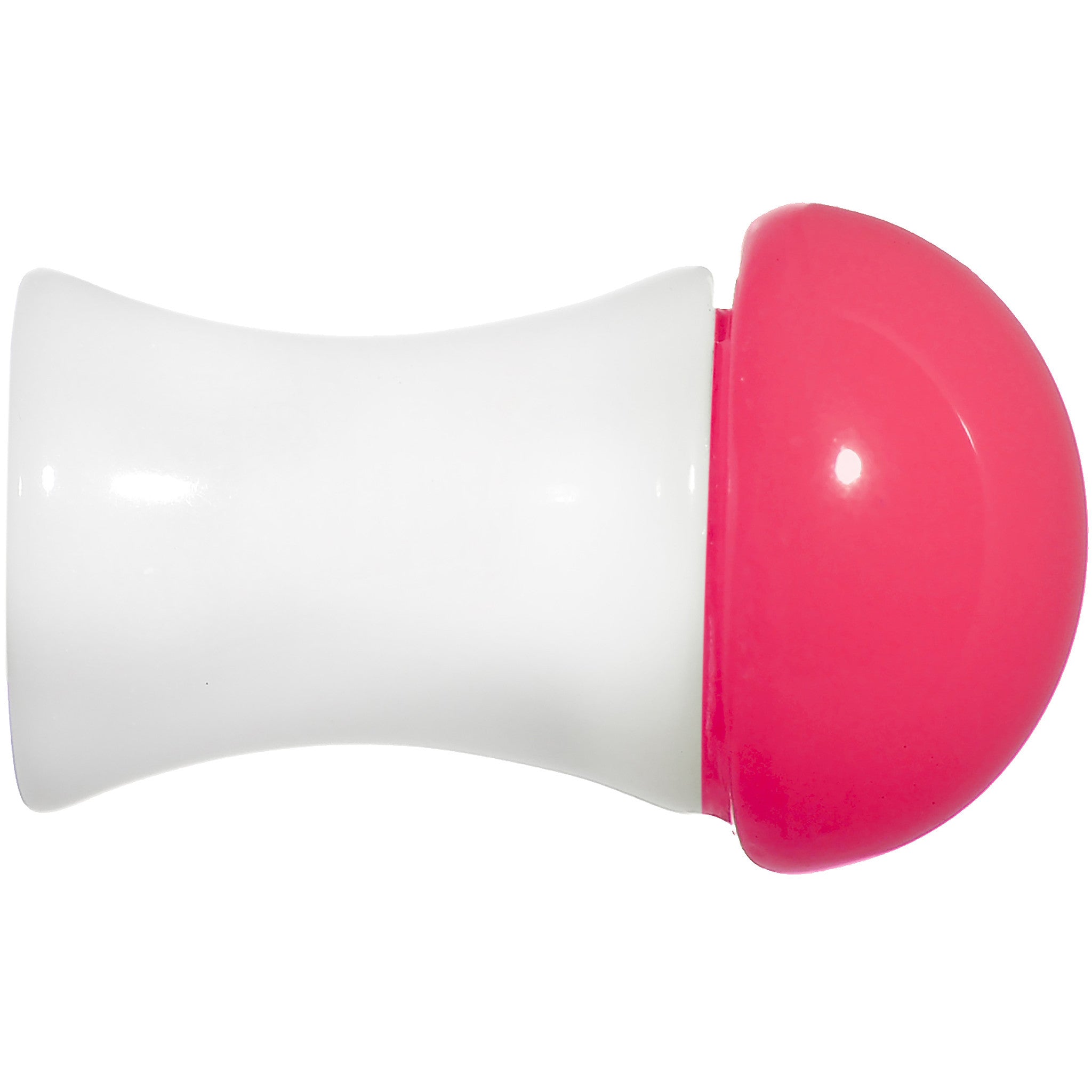 2G White Neon Pink Acrylic Saddle Plug