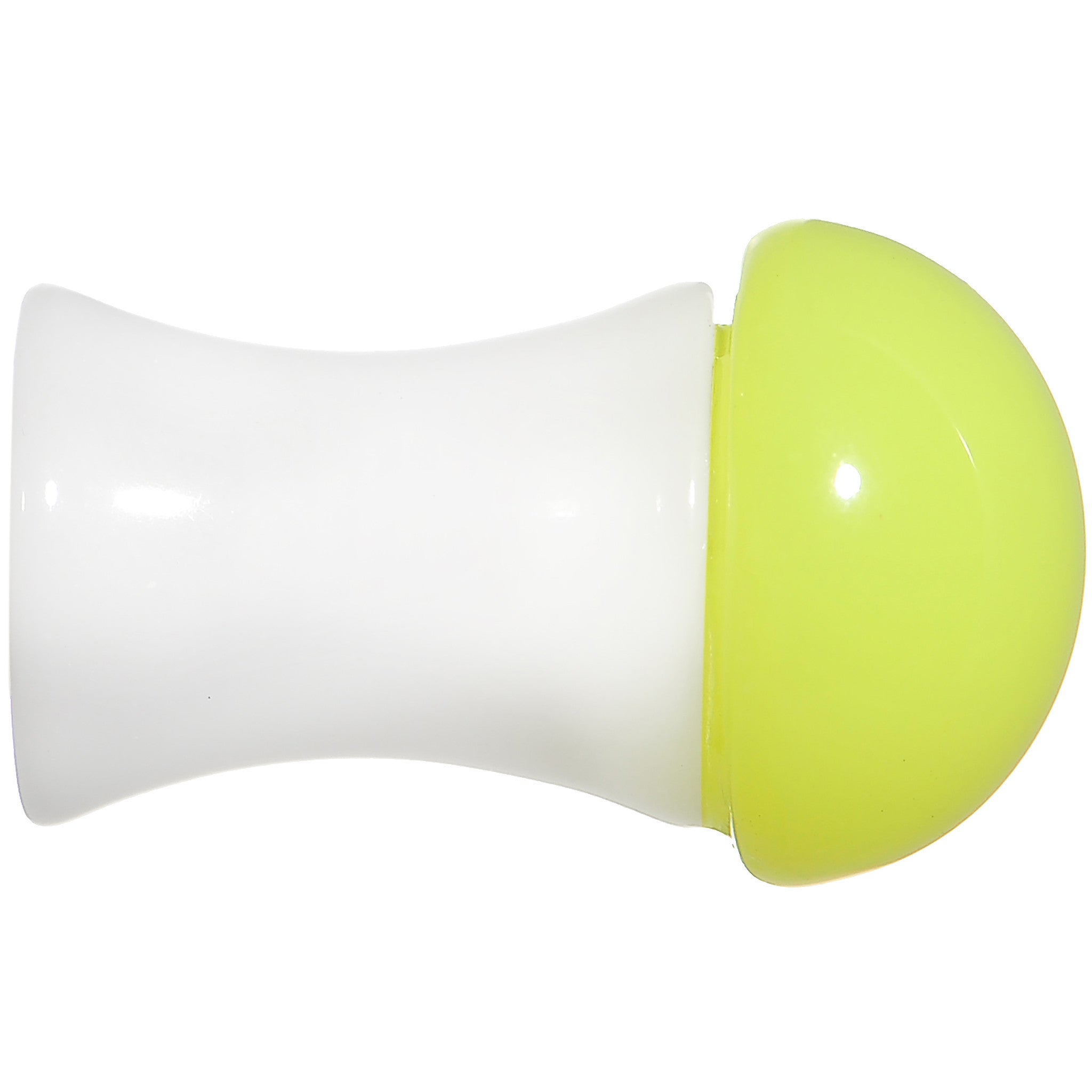 2G White Neon Yellow Acrylic Saddle Plug
