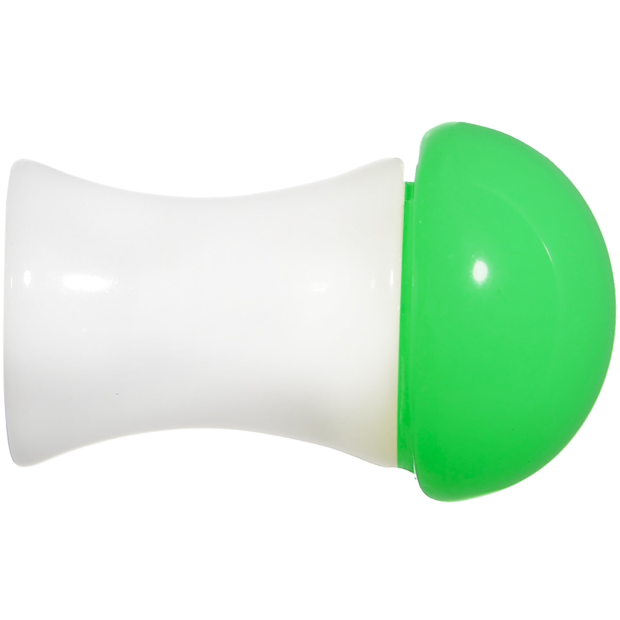 2G White Neon Green Acrylic Saddle Plug