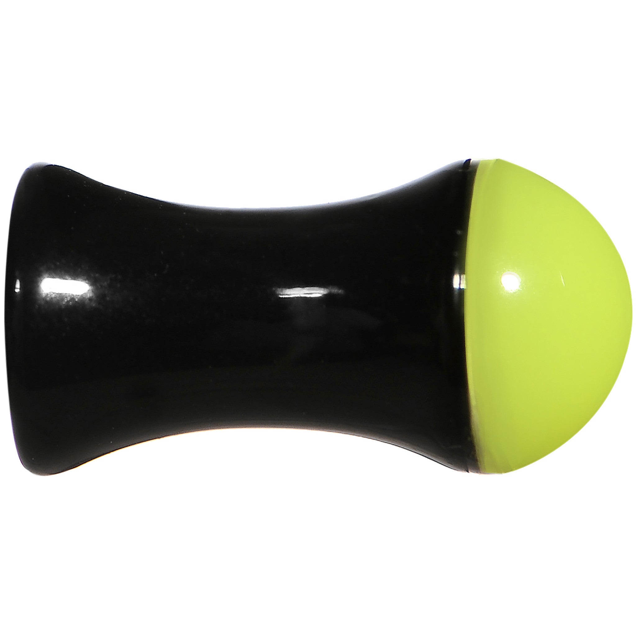 4G Black Neon Yellow Acrylic Saddle Plug