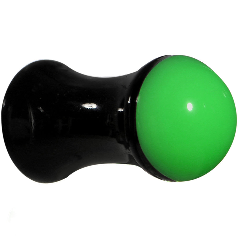 4G Black Neon Green Acrylic Saddle Plug