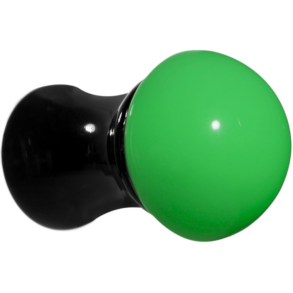 2G Black Neon Green Acrylic Saddle Plug
