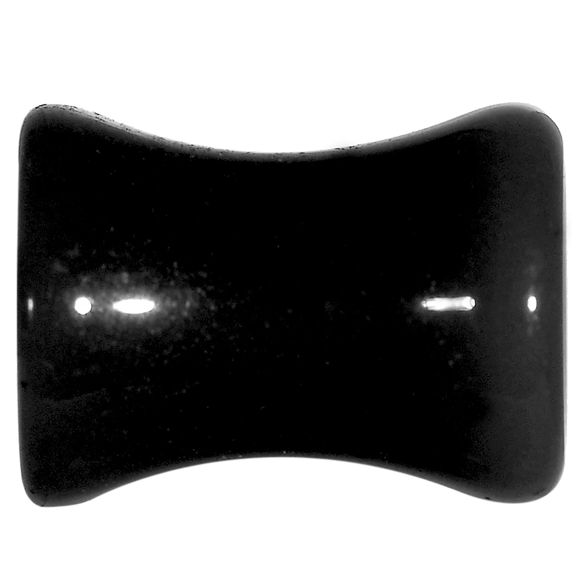 2G Acrylic Black Button Saddle Plug