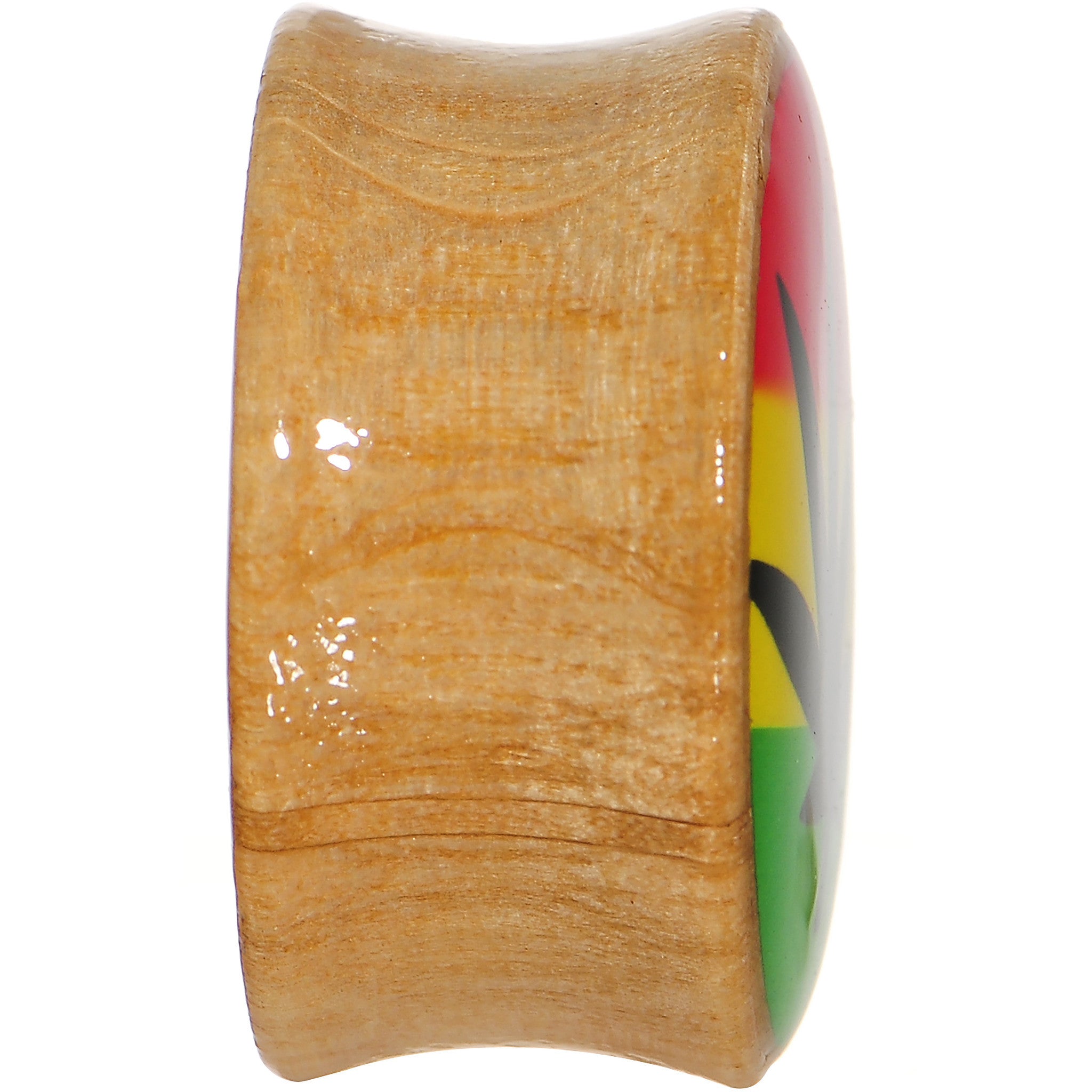 18mm Organic Sandalwood Rasta Pot Leaf Saddle Plug