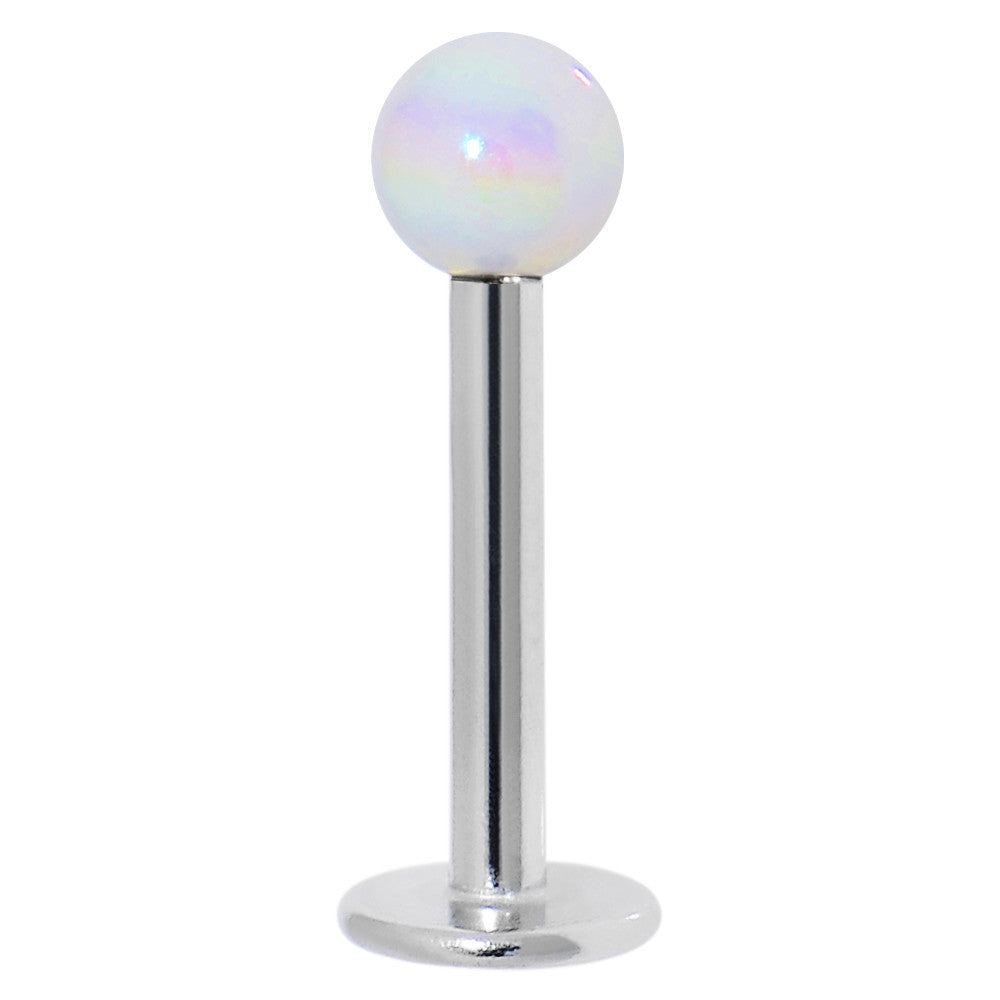 16G 5/16 3mm Acrylic Metallic White Labret Monroe Tragus