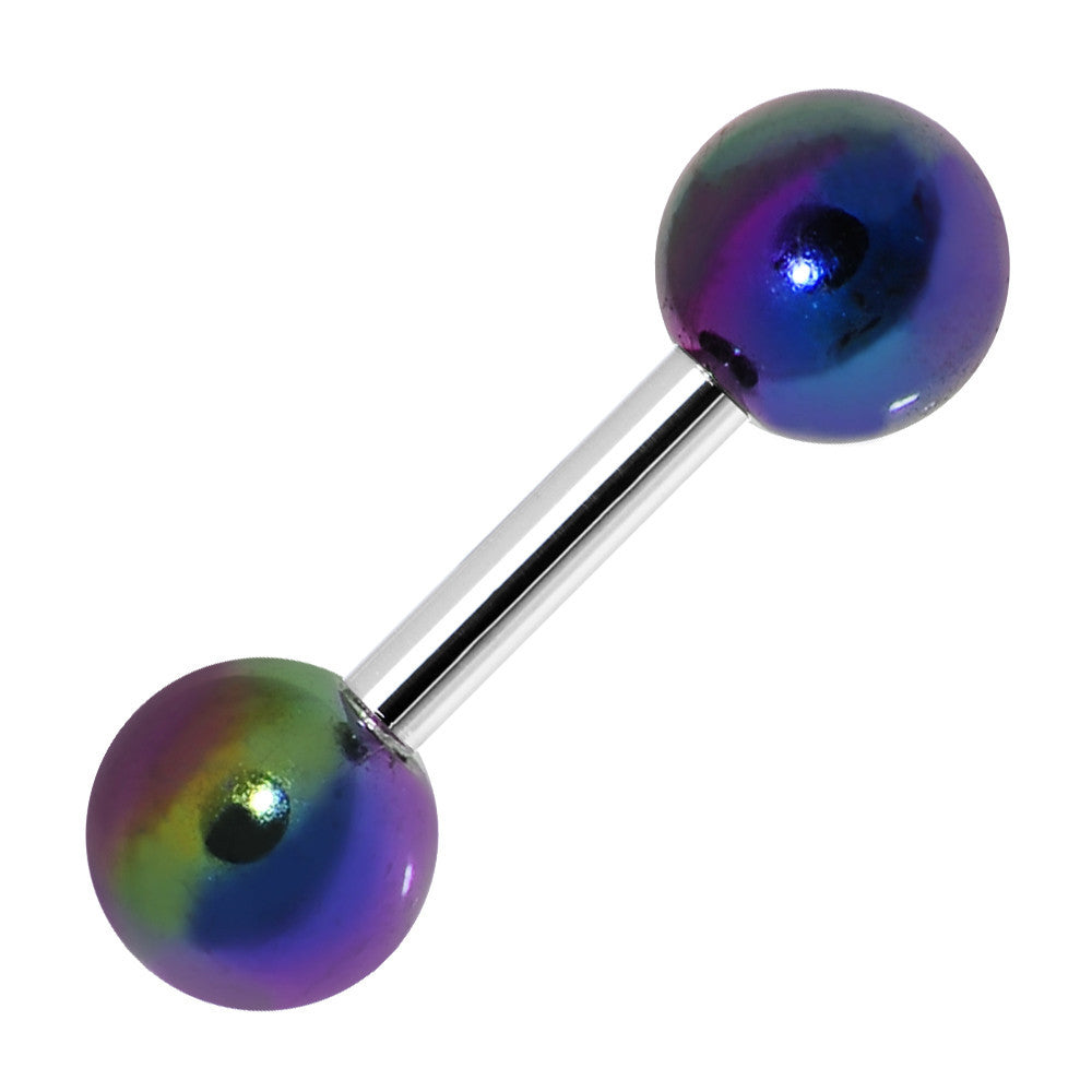 16G 1/4 4mm Acrylic Metallic Rainbow Tragus Cartilage Barbell