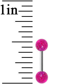 16G 1/4 Acrylic Magenta Magic Glitter Tragus Cartilage Barbell