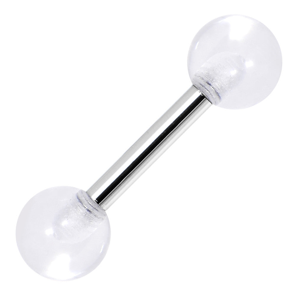 16G 1/4 Acrylic Clear Tragus Cartilage Barbell