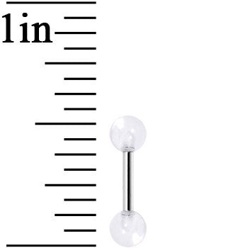 16G 1/4 Acrylic Clear Tragus Cartilage Barbell