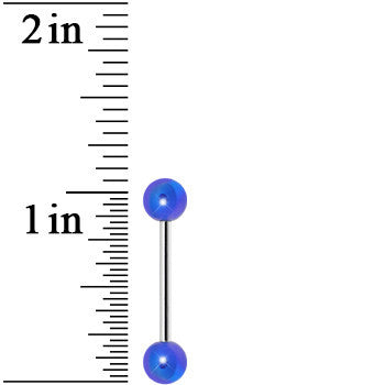 Blue Metallic Acrylic Barbell Tongue Ring