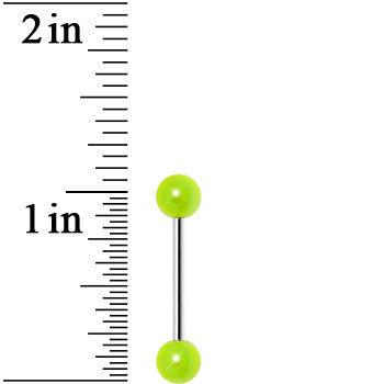 Neon Green Metallic Acrylic Barbell Tongue Ring