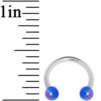 16G 5/16 Metallic Blue Horseshoe Circular Barbell