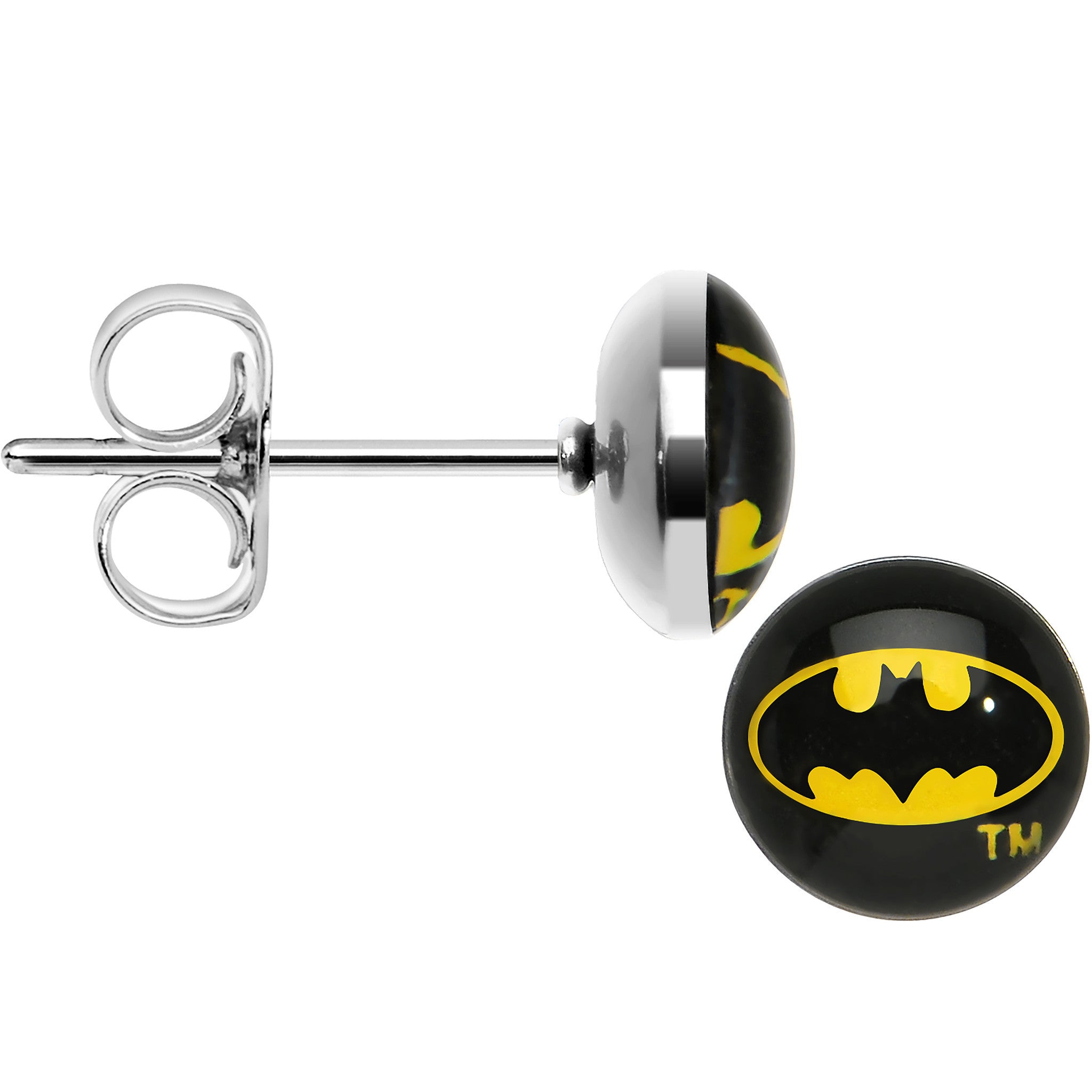 Licensed Classic Batman Logo Stud Earrings