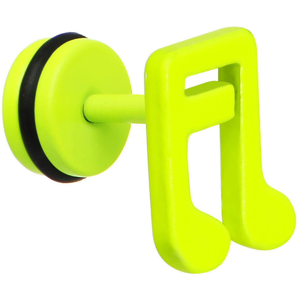 Light Green Neon Enamel Music Note Cheater Plug