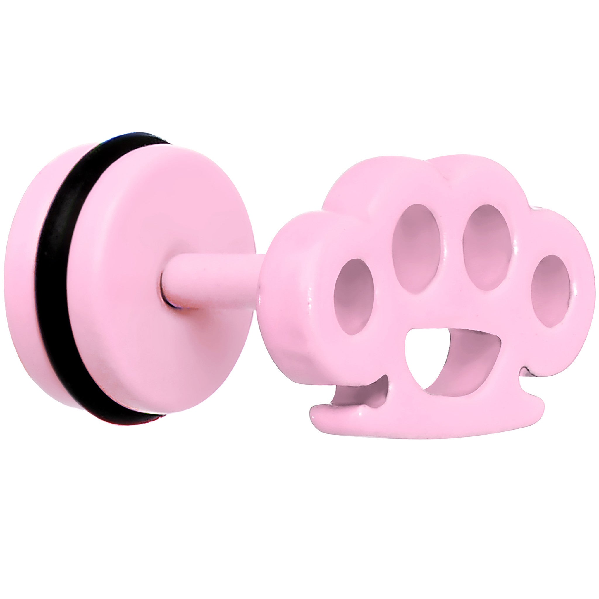 Pink Pastel Enamel Brass Knuckles Cheater Plug