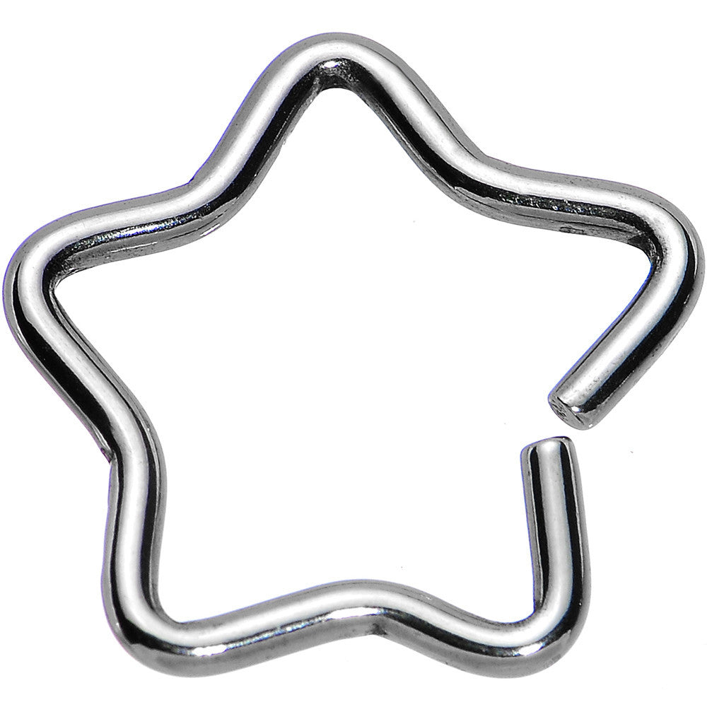 16G 3/8 Steel Hollow Star Closure Daith CartilageTragus Earring