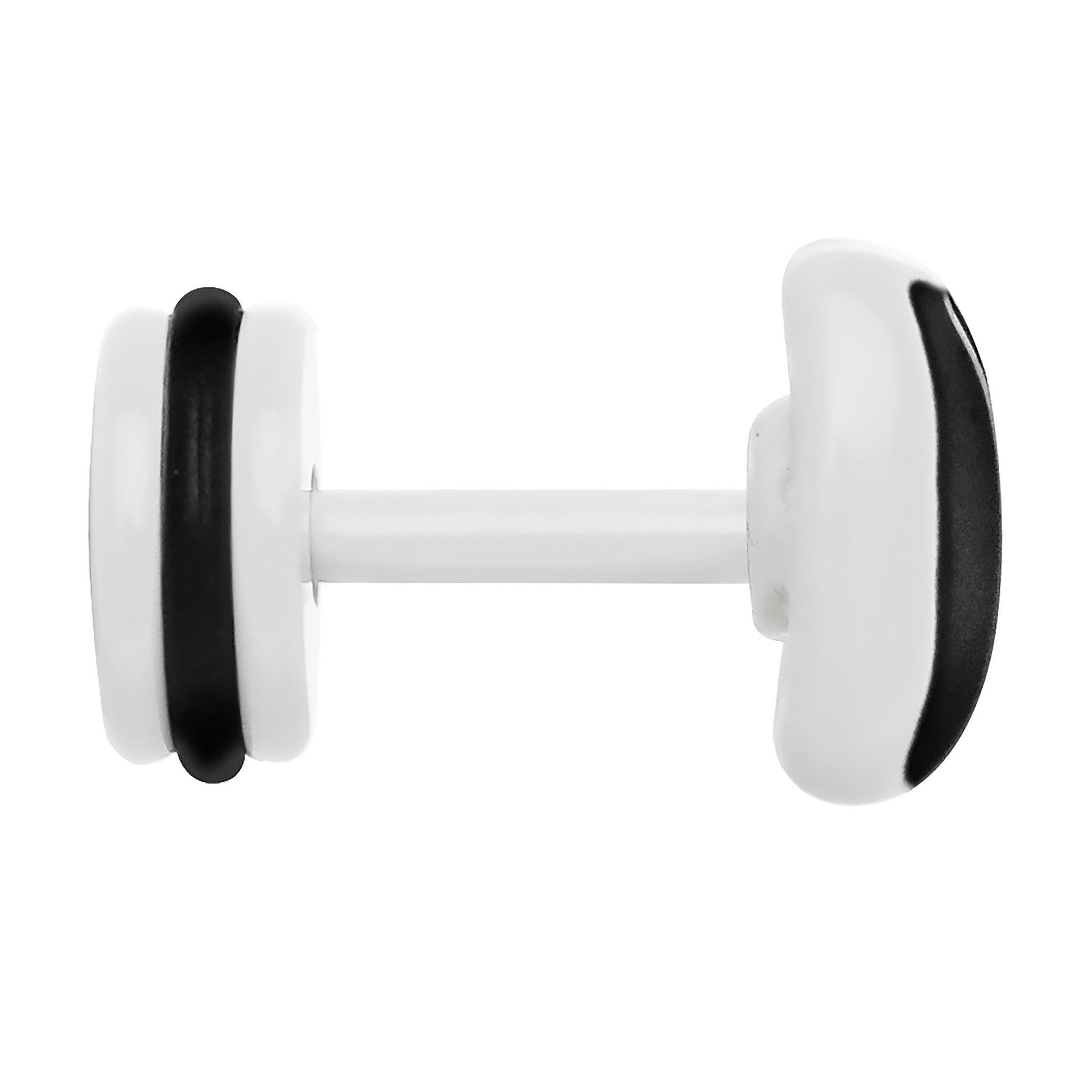 Black on White Enamel Bow Tie Cheater Plug