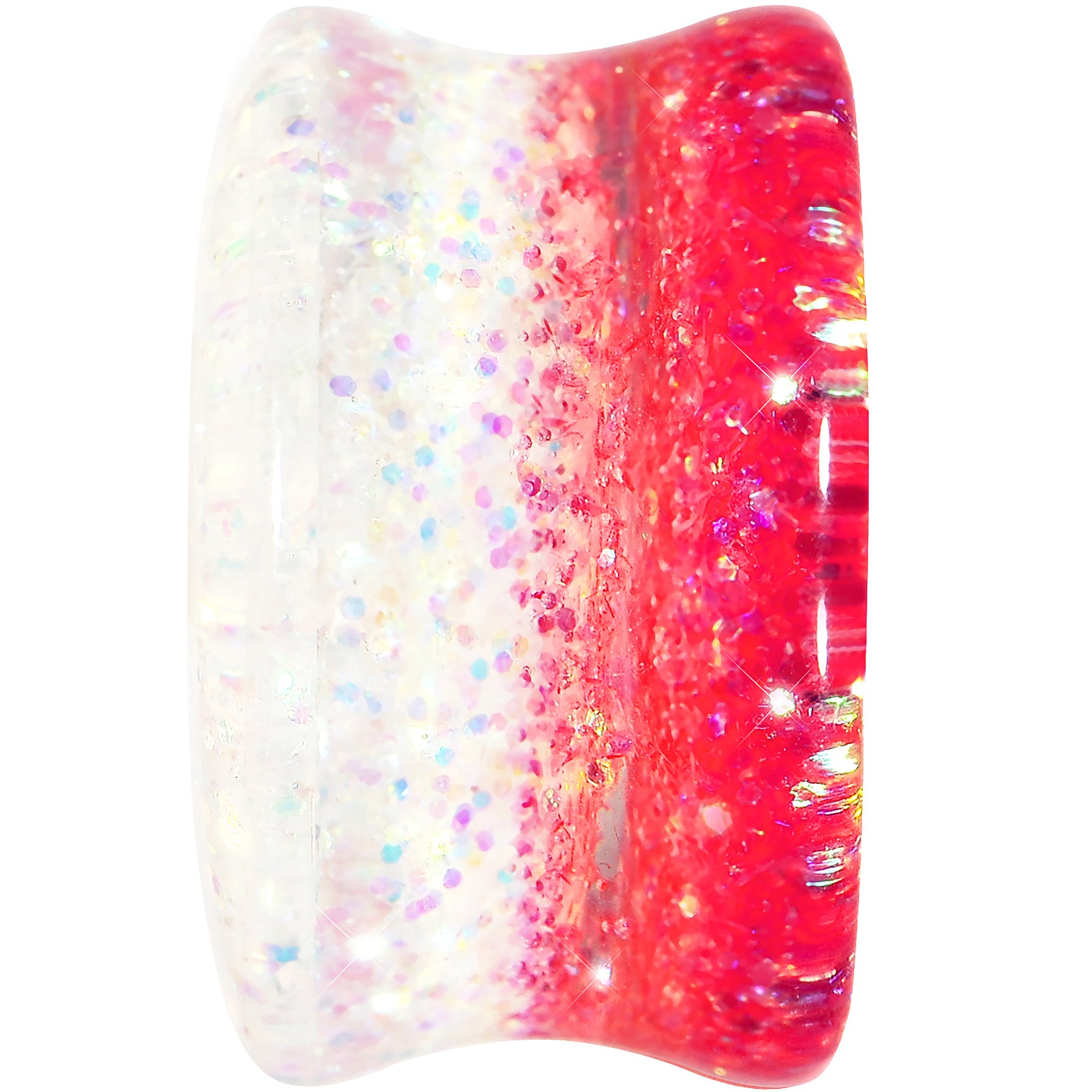 18mm Pink Gold White Acrylic Glitter Party Saddle Plug