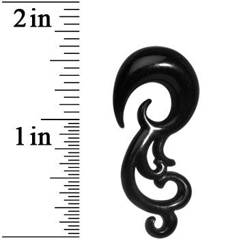 0 Gauge Black Acrylic Southwestern Swirls Taper Spiral Plug