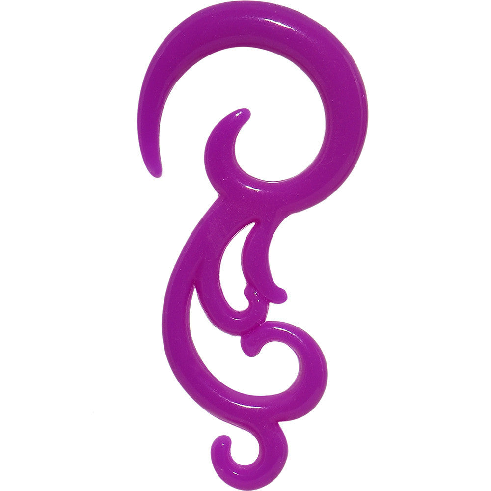 8G Purple Acrylic Southwestern Swirls Taper Spiral Plug