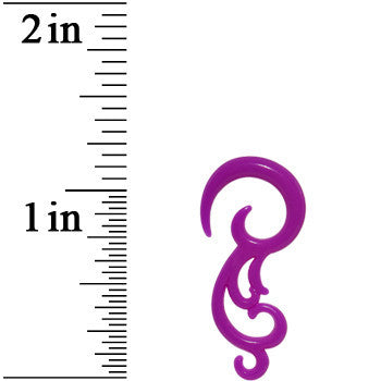 8G Purple Acrylic Southwestern Swirls Taper Spiral Plug