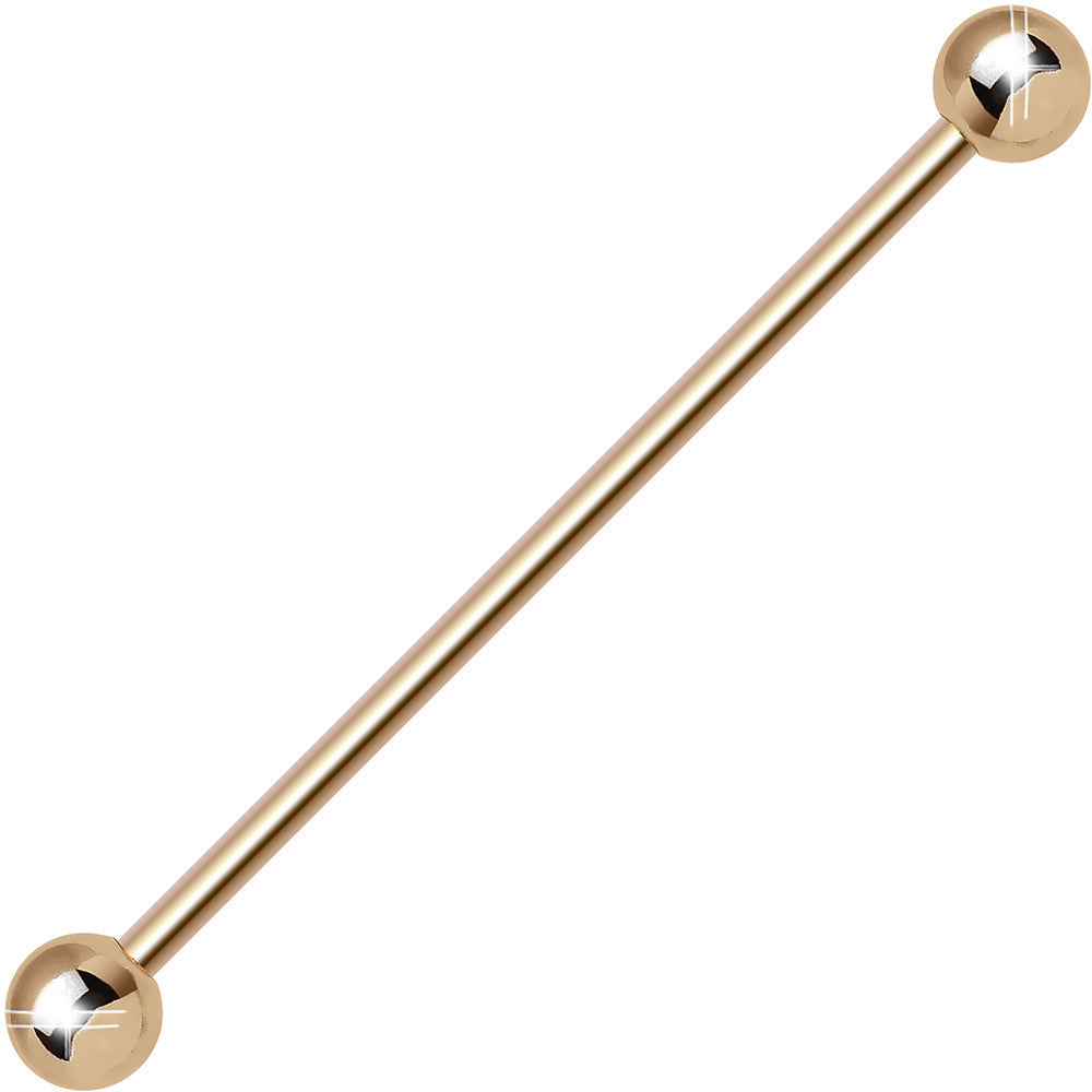 14 Gauge 1 1/2 Rose Gold Plated Straight Barbell
