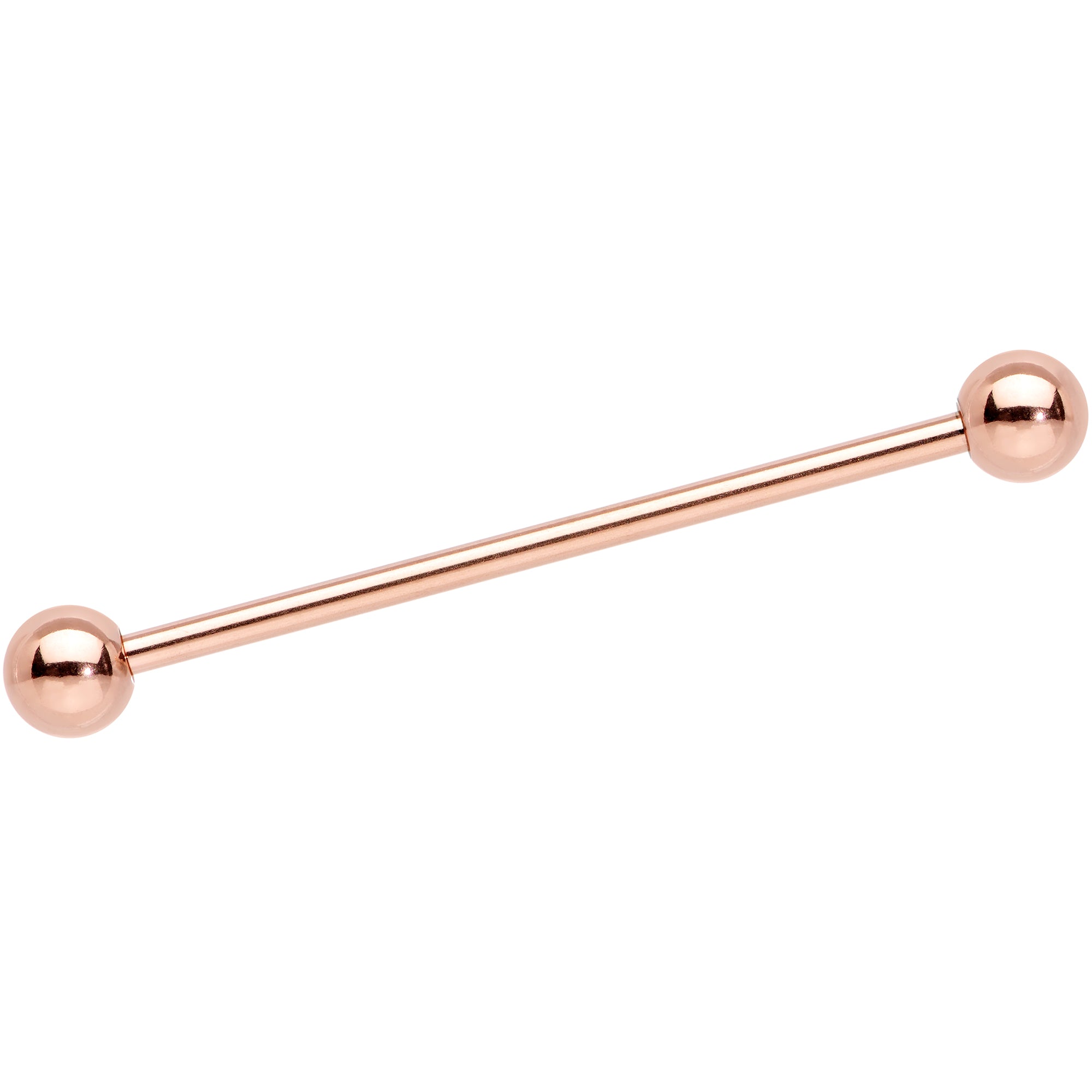 14G 1 1/4 Rose Gold Plated Straight Barbell