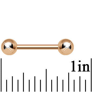 14G 1/2 Rose Gold Plated Straight Barbell