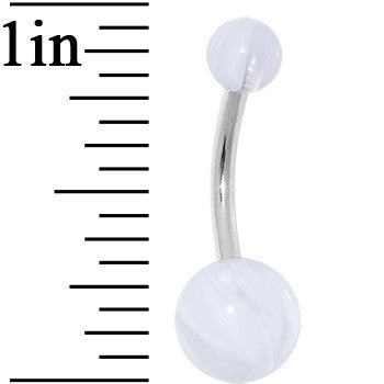White Clouds Acrylic Pearlescent Belly Ring