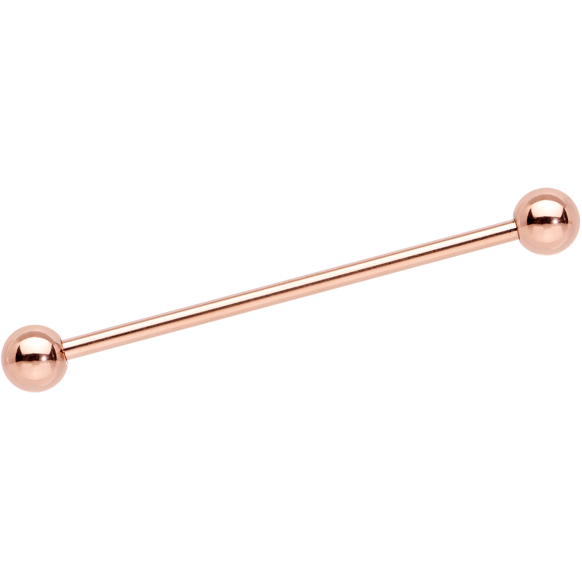 14G 1 3/8 Rose Gold Plated Straight Barbell
