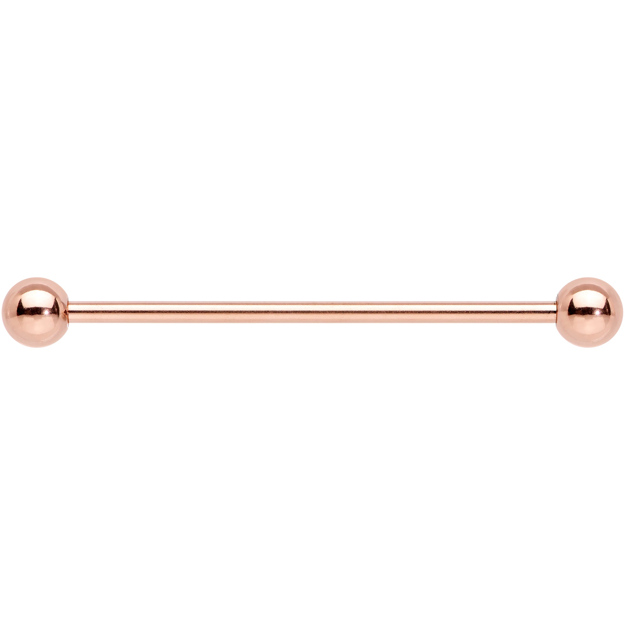 14G 1 3/8 Rose Gold Plated Straight Barbell