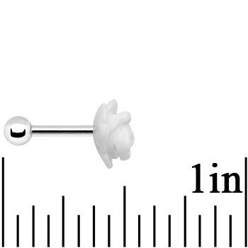 16G 1/4 White Acrylic Rose Flower Tragus Cartilage Earring