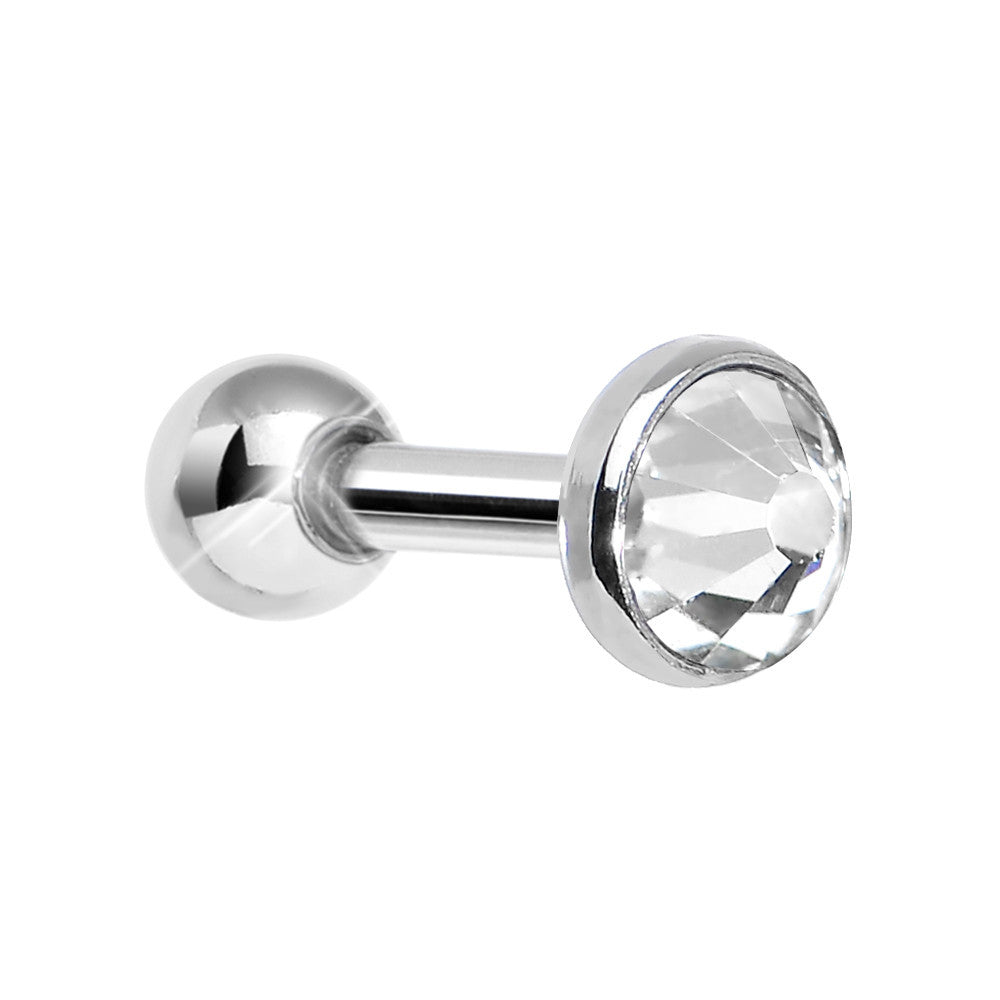 4mm Clear Gem Tragus Cartilage Barbell Earring
