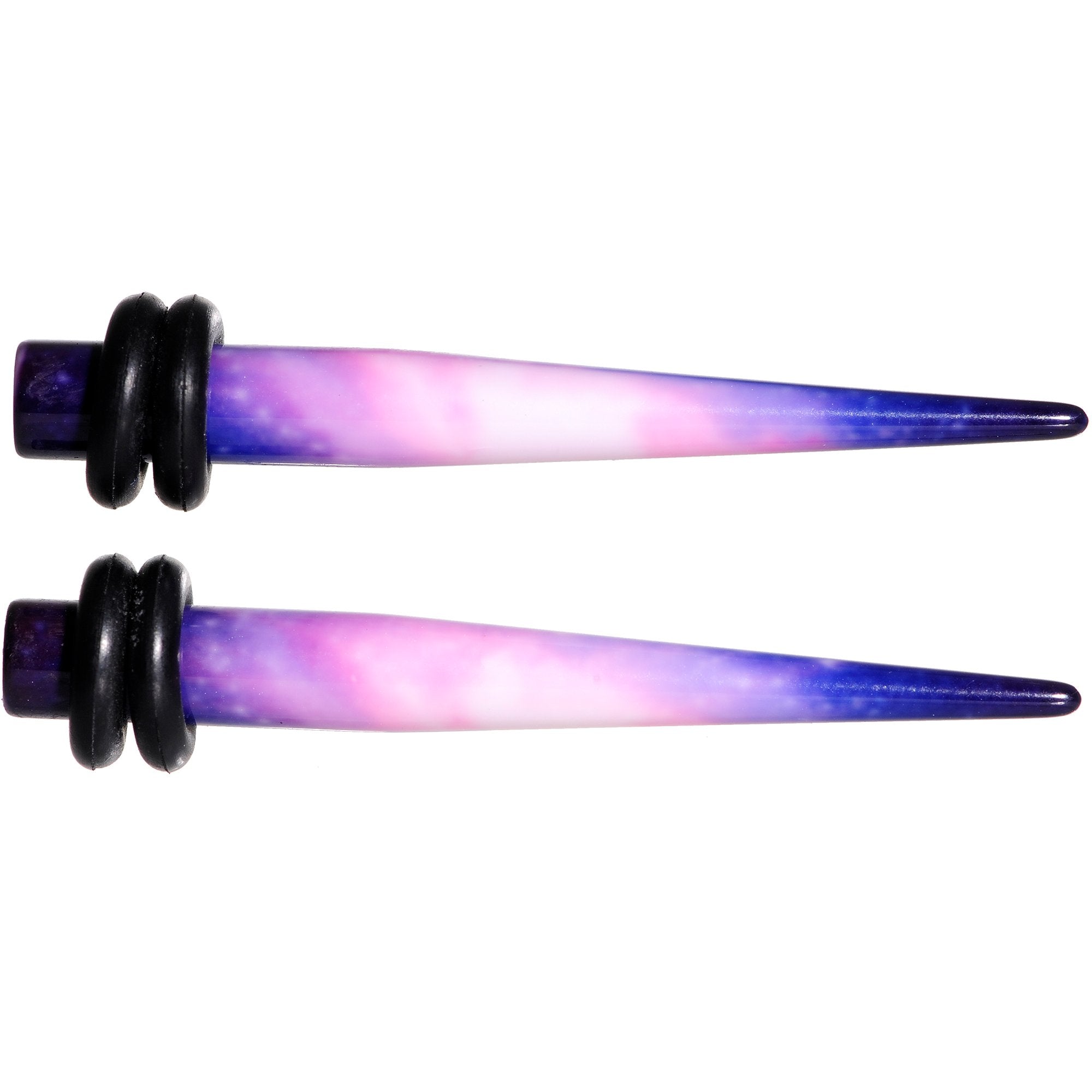 6 Gauge Blue Purple Acrylic Galaxy Straight Taper Set