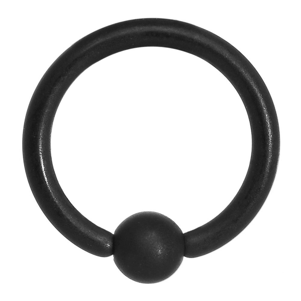 16G 5/16 Matte Black Ion BCR Captive Ring