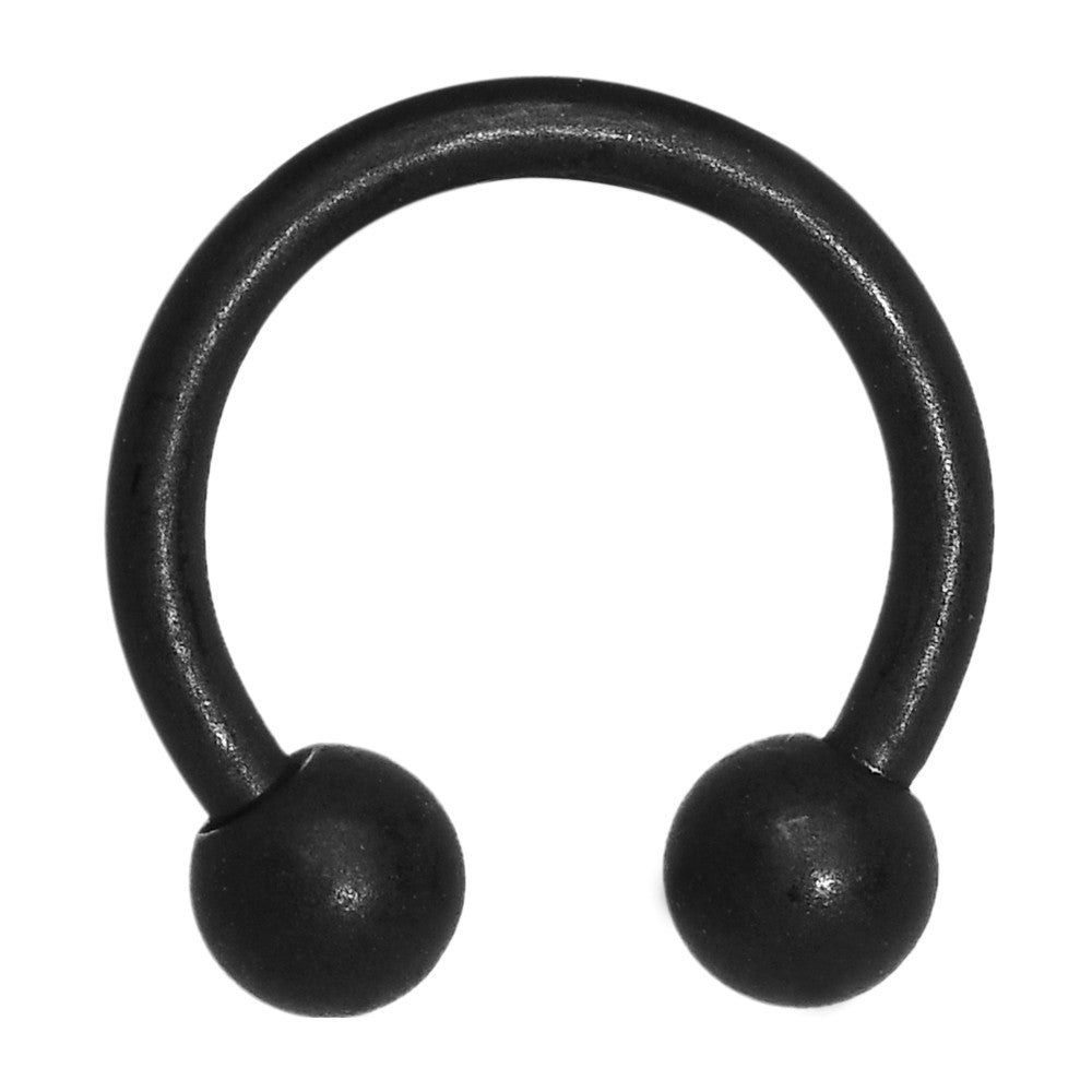 16G Black Matte Horseshoe Circular Barbell - 5/16