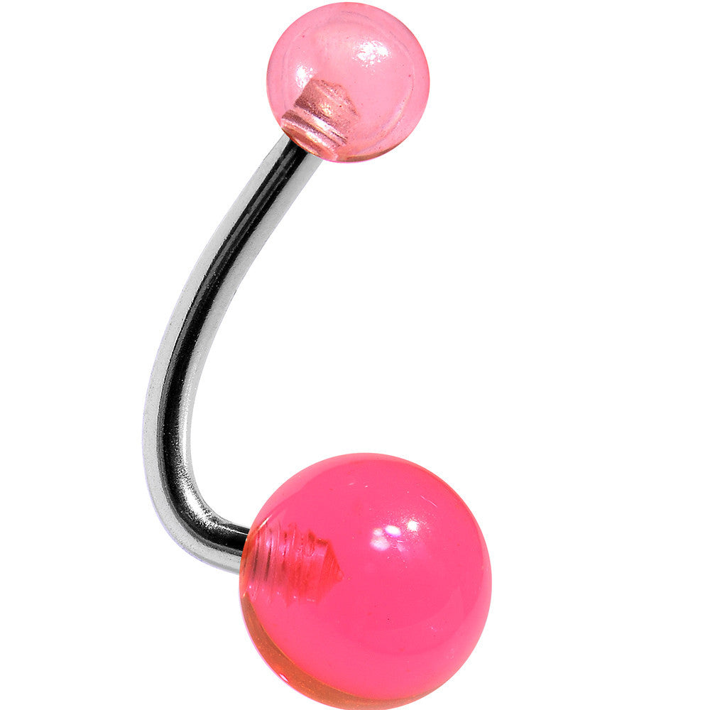 Pinksicle Acrylic J-Bar Belly Ring