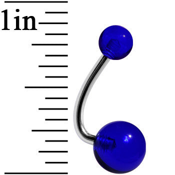 Ocean Blue Acrylic J-Bar Belly Ring