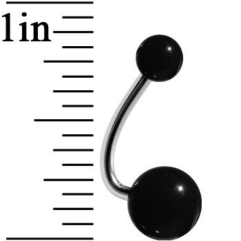Still Waters Black Acrylic J-Bar Belly Ring