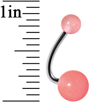 Pink Cloud Acrylic J-Bar Belly Ring