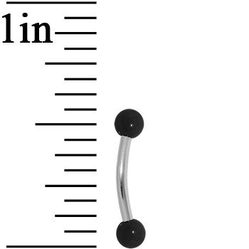 16G 5/16 3mm Acrylic Black Gloss Curved Eyebrow Ring