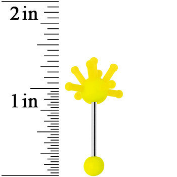 Yellow Neon Silicone Atom Barbell Tongue Ring
