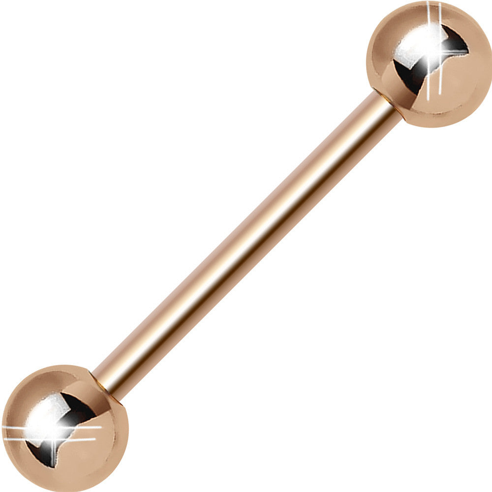 14G 5/8 Rose Gold Plated Straight Barbell